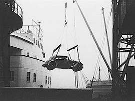 Auto para Chile en el lazo de transporte.