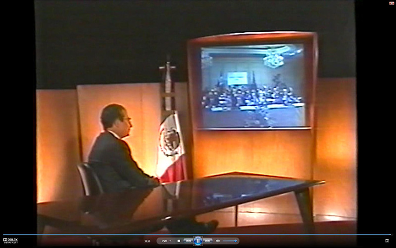 12. Juni 1995: Ernesto Zedillo, Präsident von Mexiko (1994-2000) bei der Videokonferenz mit den Club-Mitgliedern in Brüssel. 12. Juni 1995: Ernesto Zedillo, Präsident von Mexiko (1994-2000) bei der Videokonferenz mit den Club-Mitgliedern in Brüssel.